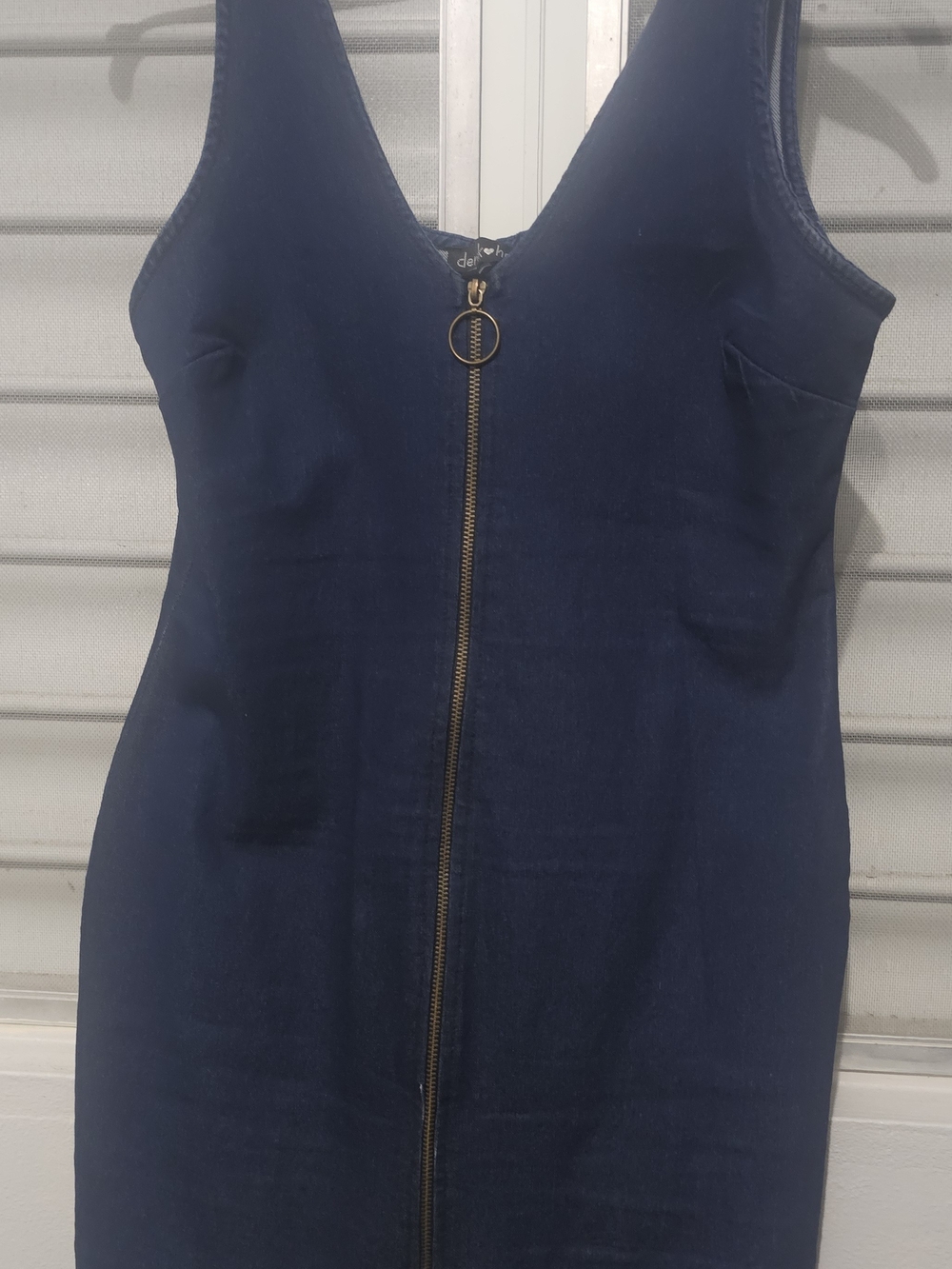 Women's Navy Zip-Front Jeans Dress